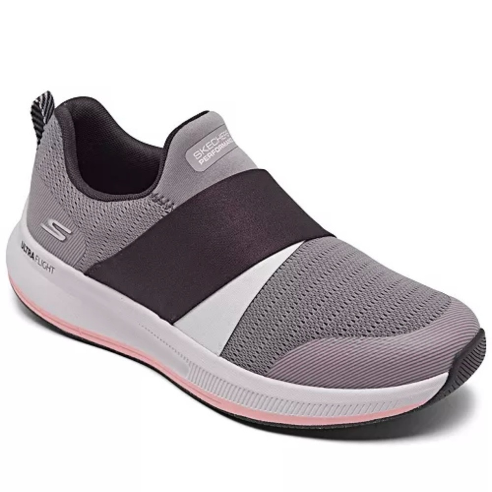 Skechers Women's Black and Gray Slip-On Sneakers